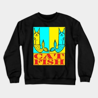 cat,fish,catfish,graffiti,kittensby LowEndGraphics Crewneck Sweatshirt